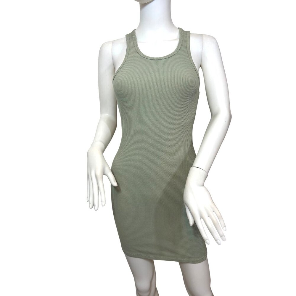 Cotton On Racerback Dress S Sage Green Bodycon Ribbed Mini Stretchy Sleeveless